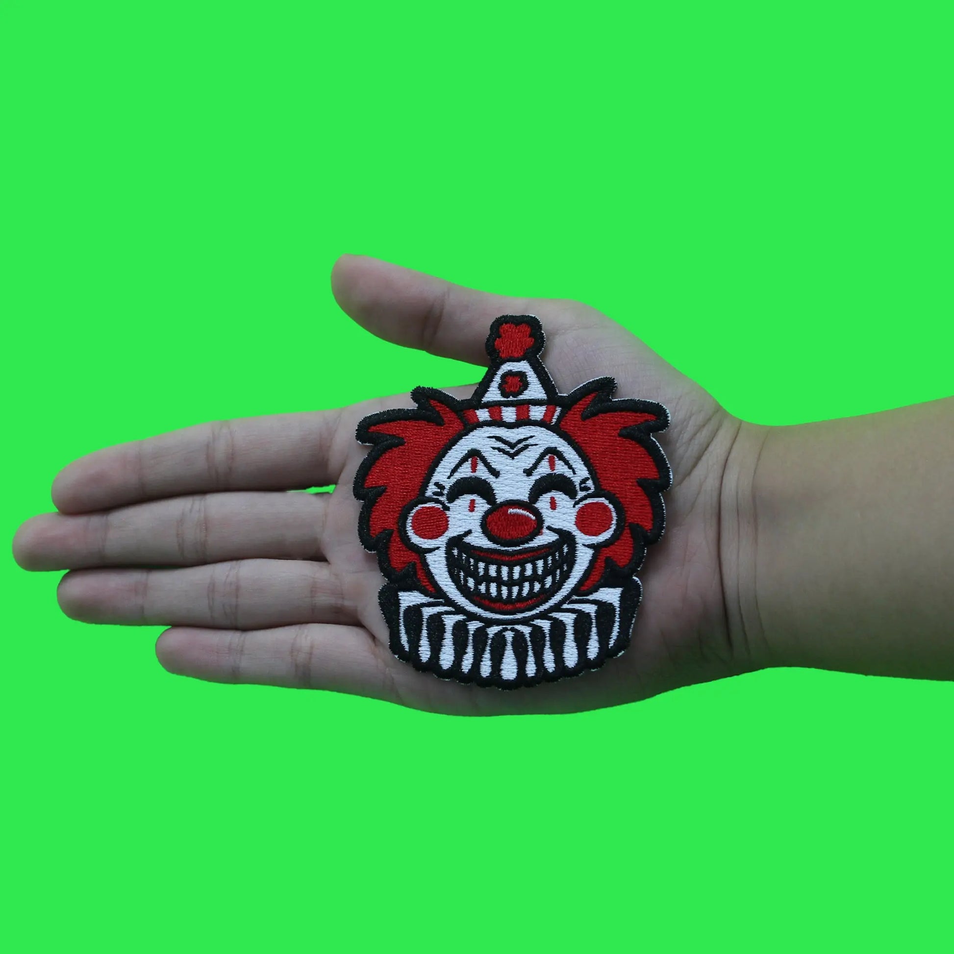 Evil Circus Clown Patch Creepy Smile Embroidered Iron On