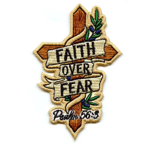 Faith Over Fear Patch Bible Scripture Religious Embroidered Iron On