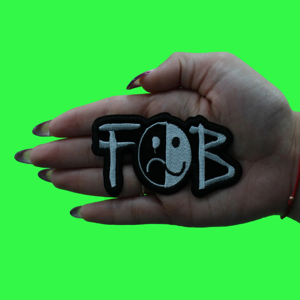 Fall Out Boy Patch FOB Smiley Logo Embroidered Iron On