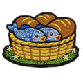Feeding The 5,000 Patch Fish Bread Religious Embroidered Iron On