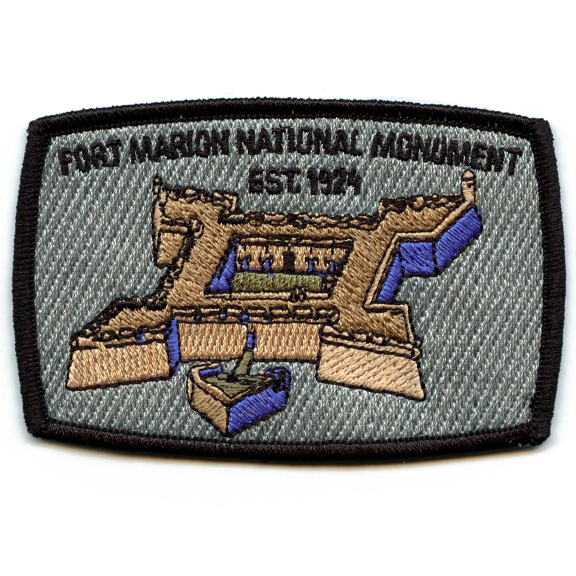 Patch brodé à repasser du monument national du 100e anniversaire de Fort Marion