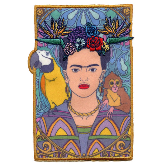 Frida Kahlo Animal Portrait Patch Famous Women Art Sublimated Embroidery Iron On