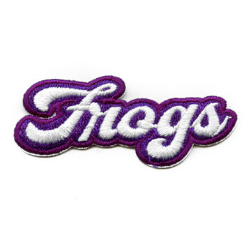 Texas Christian University TCU Frogs Script Patch College Team Spirit Embroidered Iron On