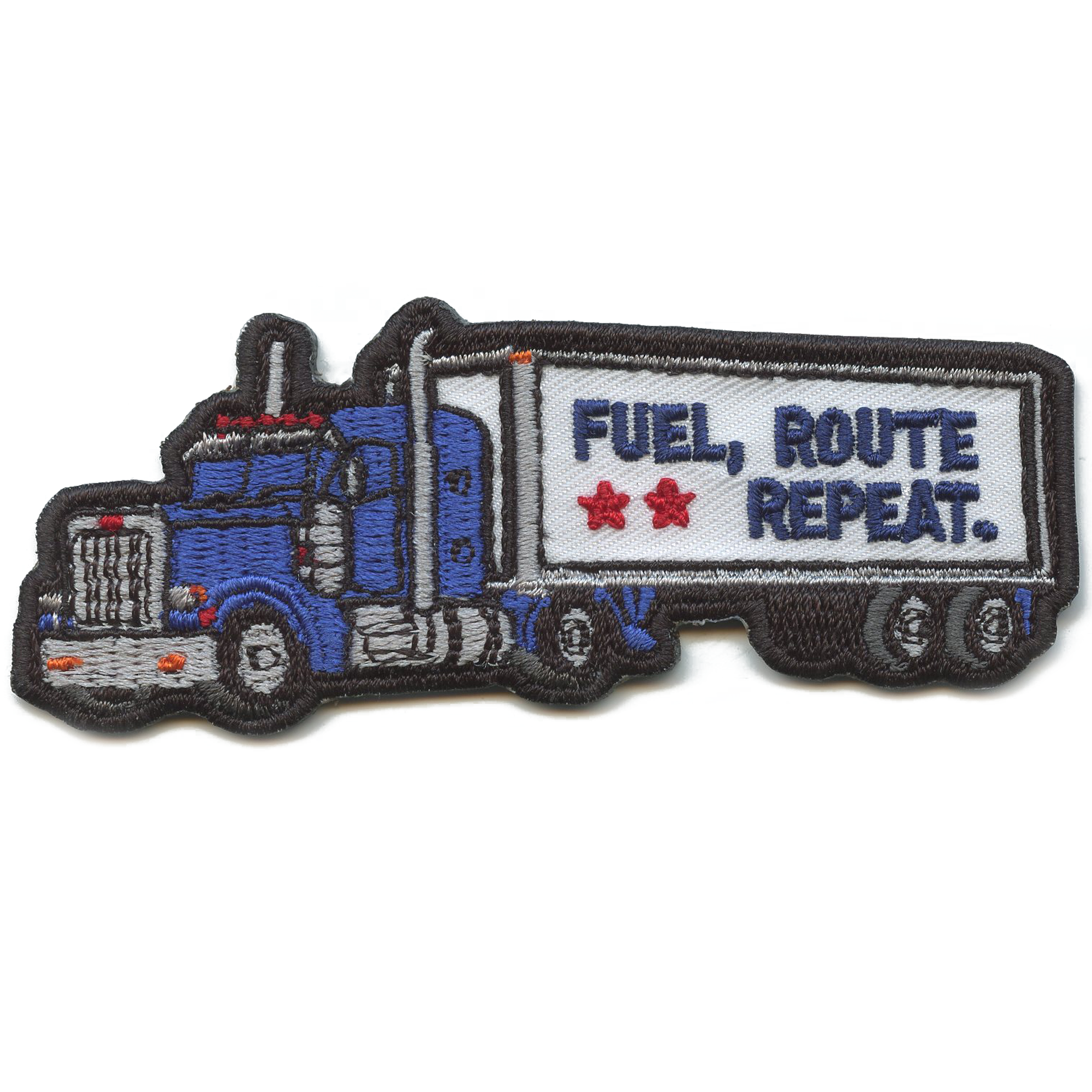 Fuel Truck Trailer Patch 18 Wheeler Rig Embroidered Iron On