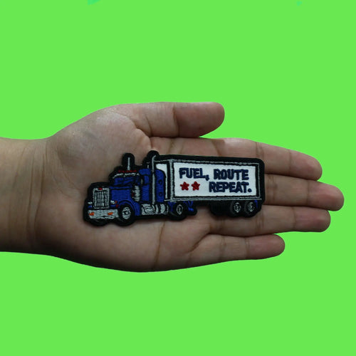 Fuel Truck Trailer Patch 18 Wheeler Rig Embroidered Iron On