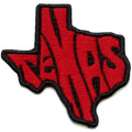 Funky Script Red and Black Patch Texas Travel State Embroidered Iron-On