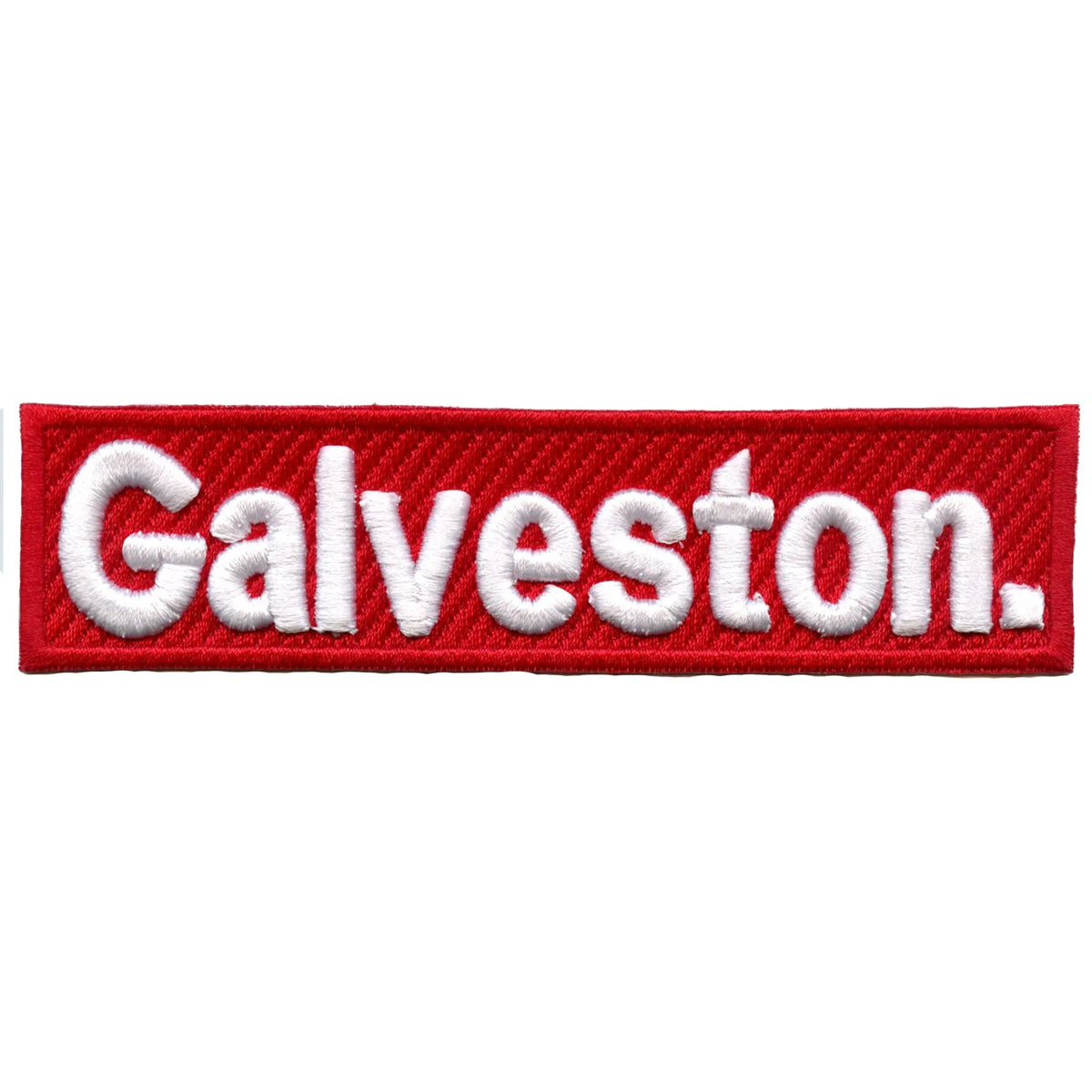 Galveston Texas Puff Patch Red White Logo Embroidered Iron On