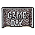 Game Day Soccer Goal Patch Stadium Net Script Embroidered Iron-On