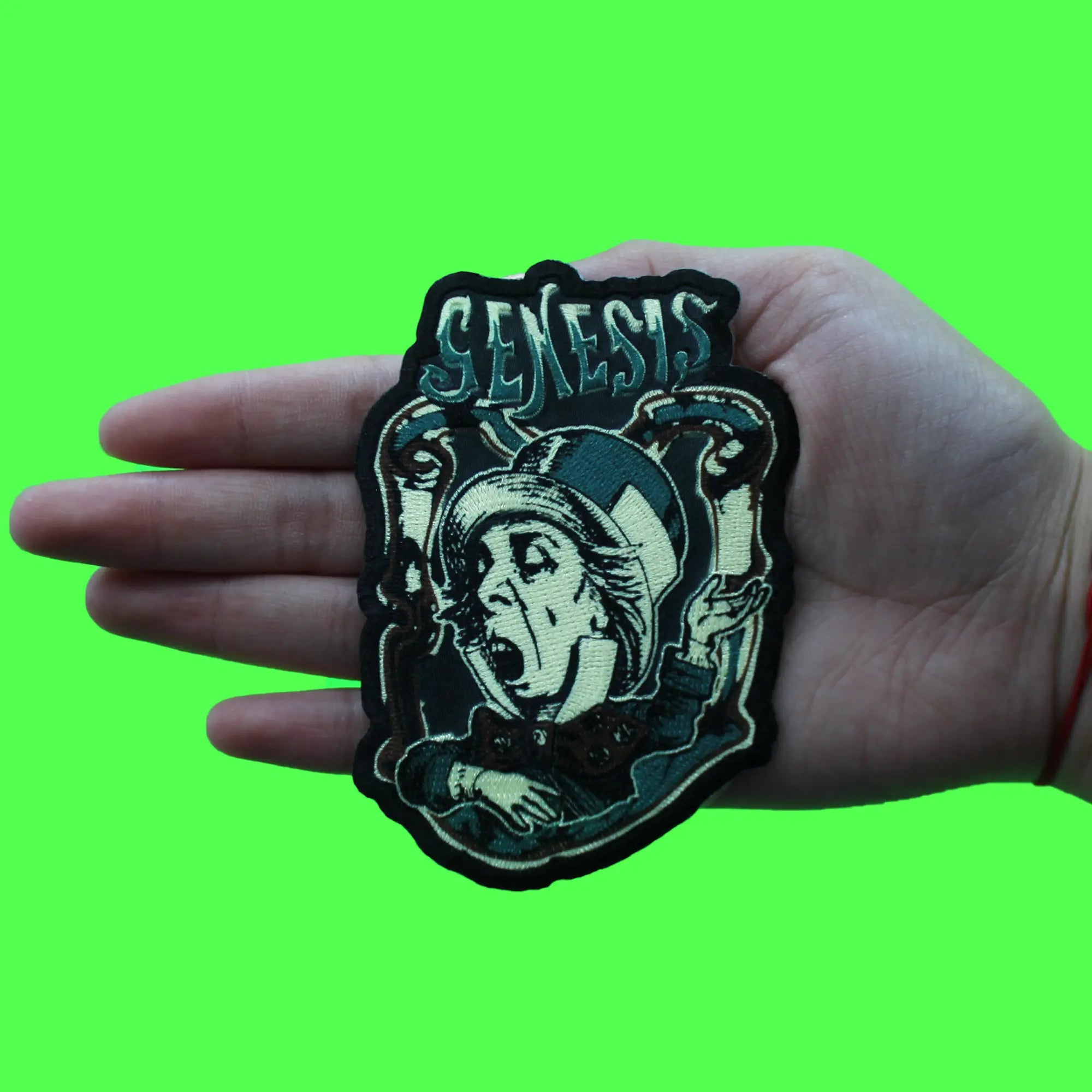 Genesis Mad Hatter Patch English Rock Band Sublimated Embroidery Iron On