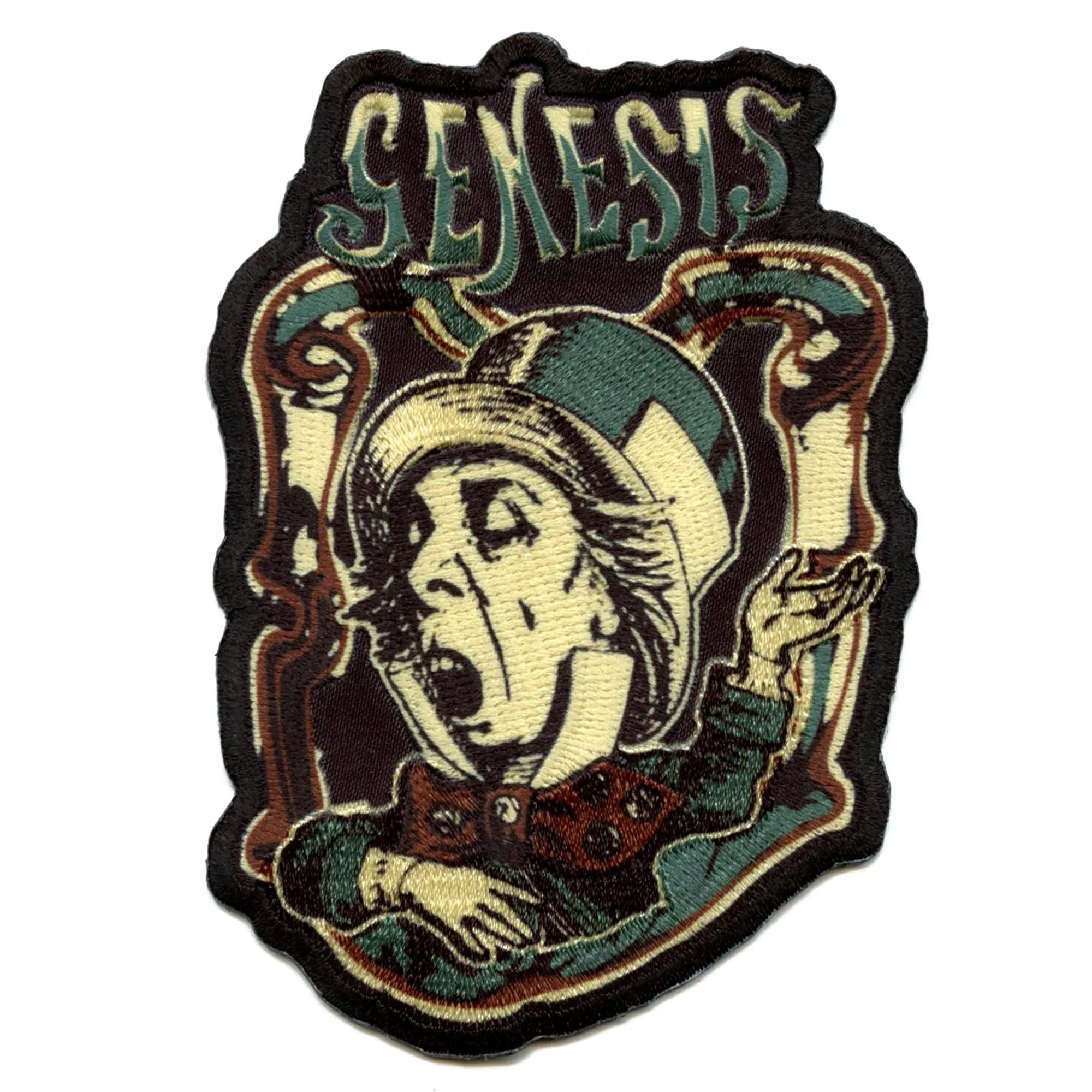 Genesis Mad Hatter Patch English Rock Band Sublimated Embroidery Iron On