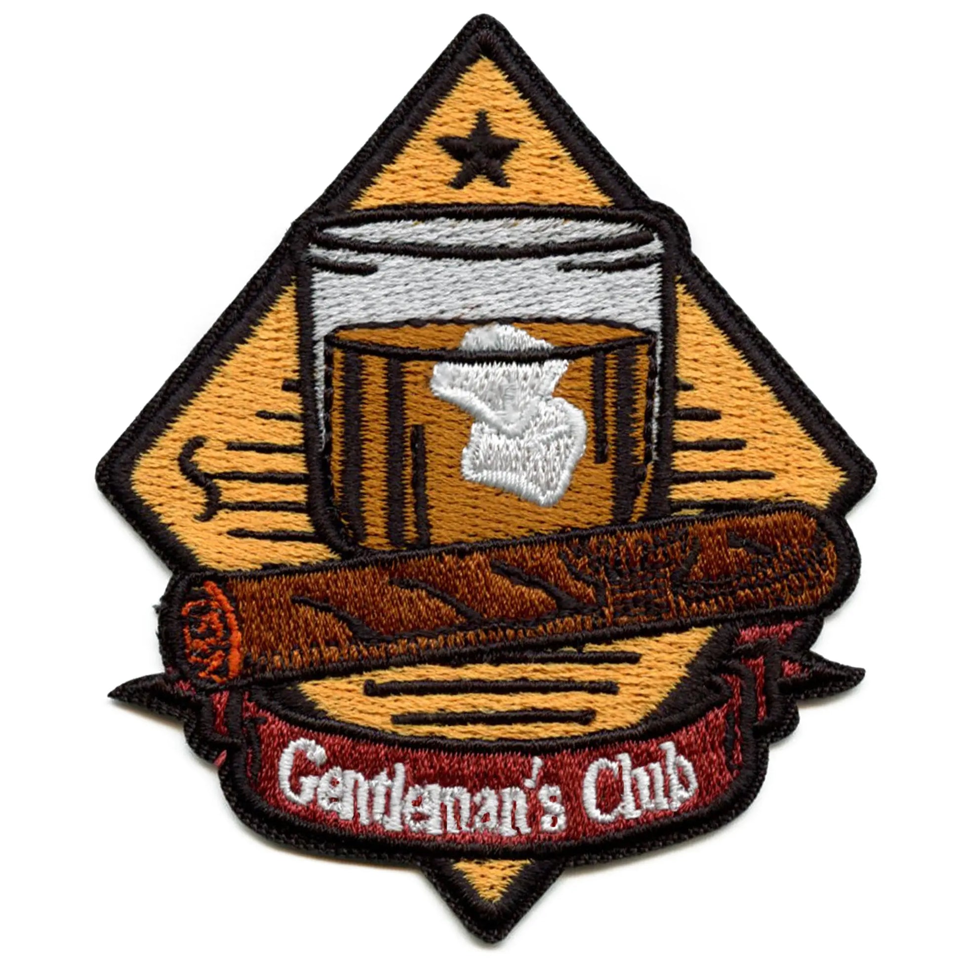 Cigar And Whiskey Gentleman's Club Patch Dinks Smoke Embroidered Iron On Patch