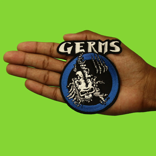 Germs Skull Logo Patch Punk Rock Band Embroidered Iron On