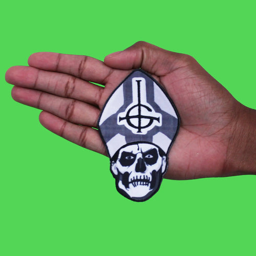 Ghost Rock Band Patch Papa Emeritus BW Face Sublimated Embroidery Iron On