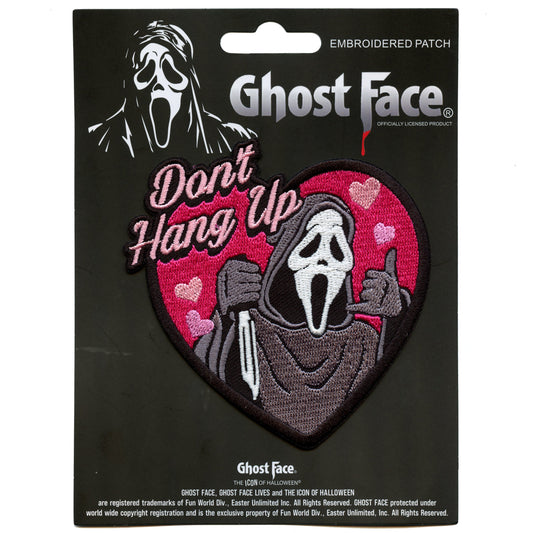 Scream Don't Hang Up Patch Ghost Face Hearts Embroidered Iron On