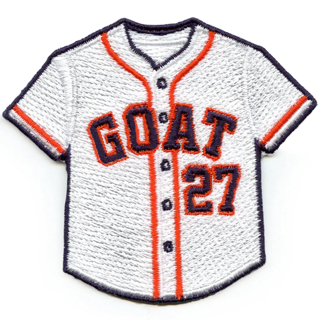 Goat 27 Jersey Patch Houston Baseball Sport Embroidered Iron On