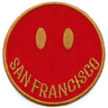 Patch Smiley Face de San Francisco pour fan de football rouge/doré brodé à repasser