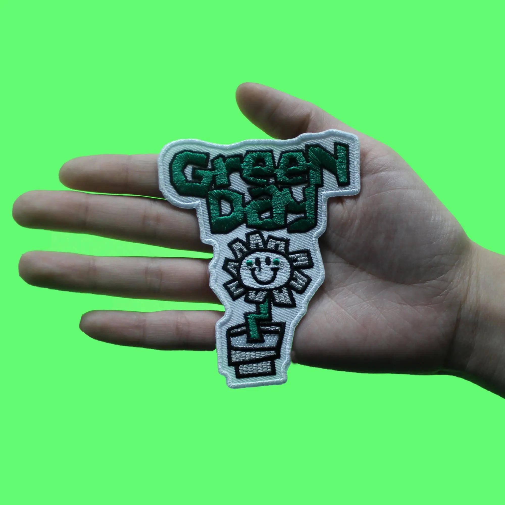 Green Day Band Patch Flower Pot Logo Embroidered Iron On