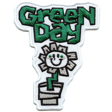 Green Day Band Patch Flower Pot Logo Embroidered Iron On