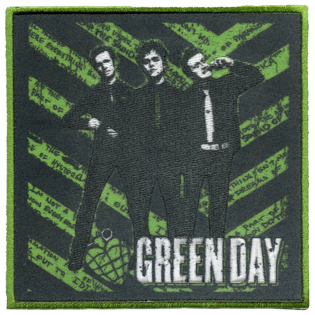 Green Day Green Grenade Patch Alternative Rock Band Sublimated Embroidered Iron On
