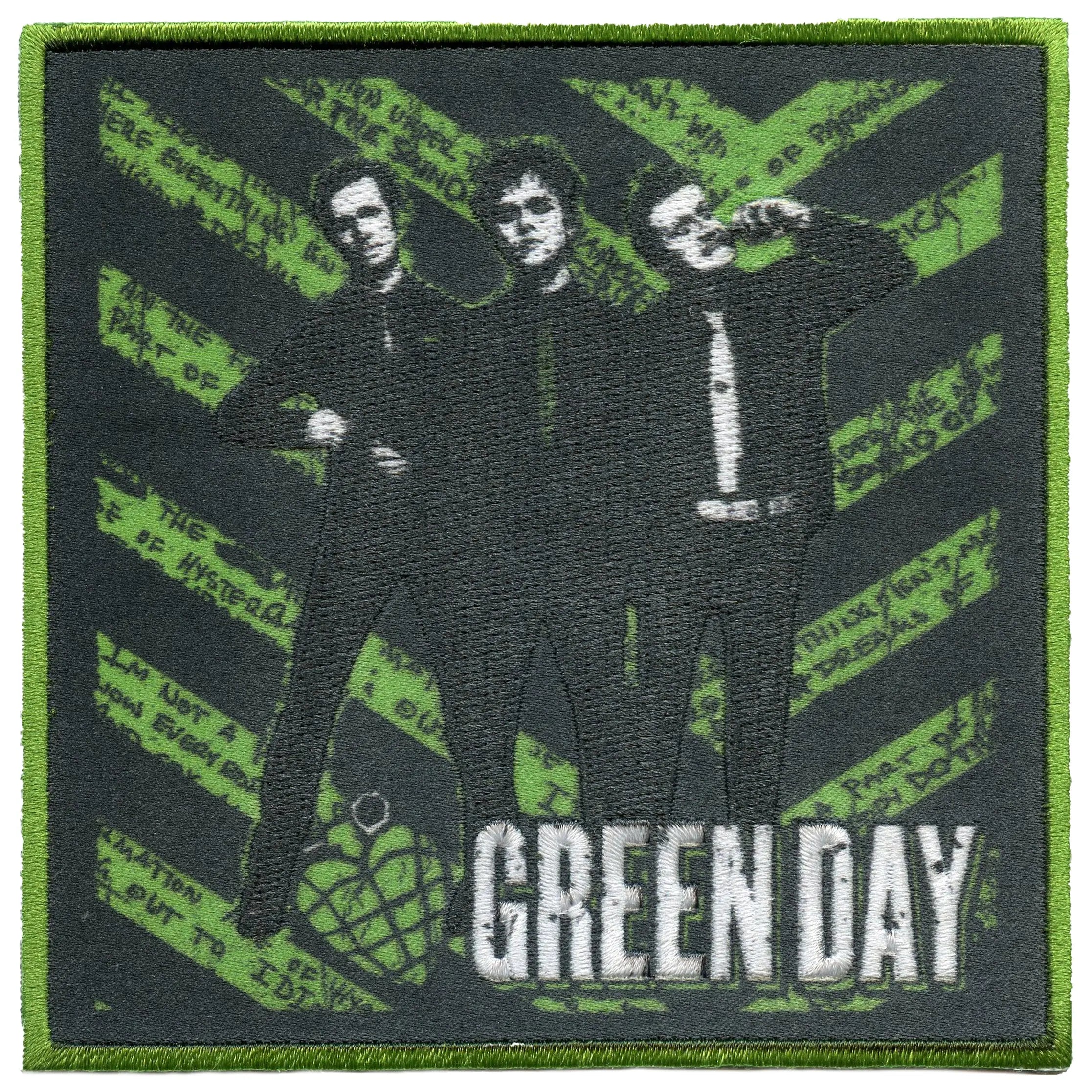 Green Day Green Grenade Patch Alternative Rock Band Sublimated Embroidered Iron On