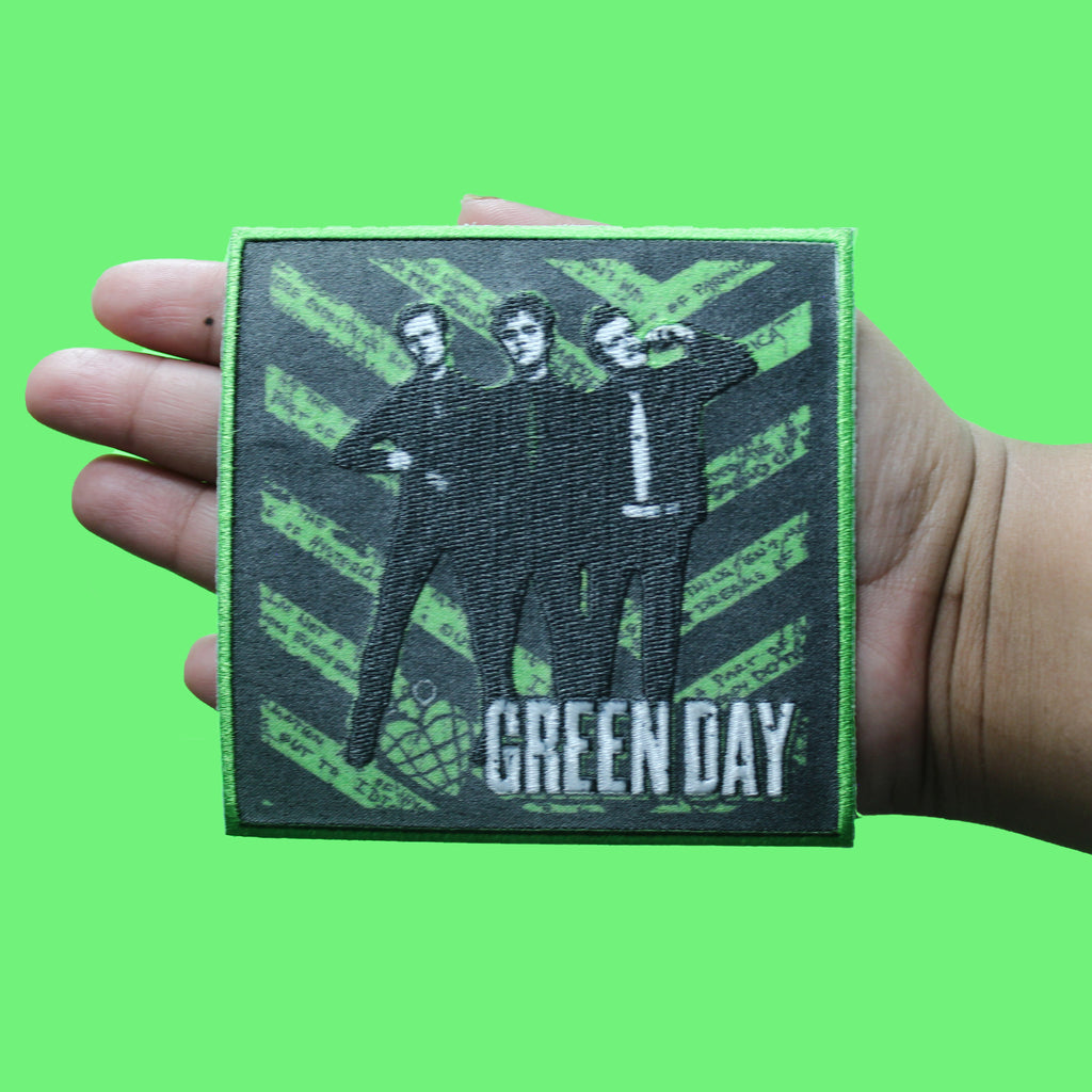 Green Day Green Grenade Patch Alternative Rock Band Sublimated Embroidered Iron On