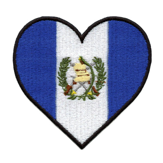 Guatemala Heart Flag Patch Hispanic Country Culture Embroidered Iron on