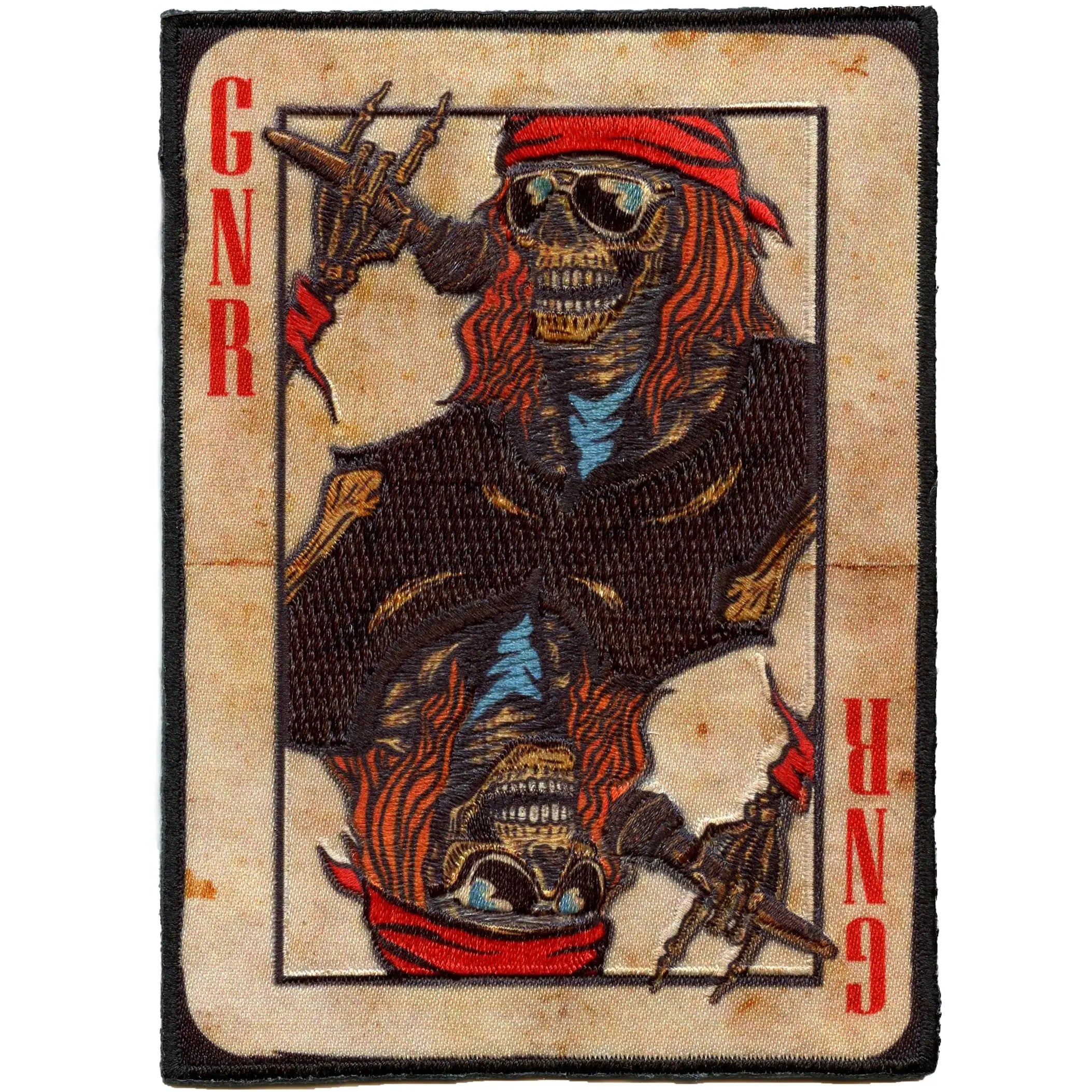 Guns N Roses Patch Playing Card Art Sublimated Embroidered Iron On