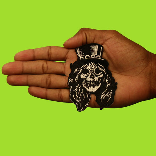 Guns N Roses Slash Patch Saul Hudson Skull Top Hat Embroidered Iron On