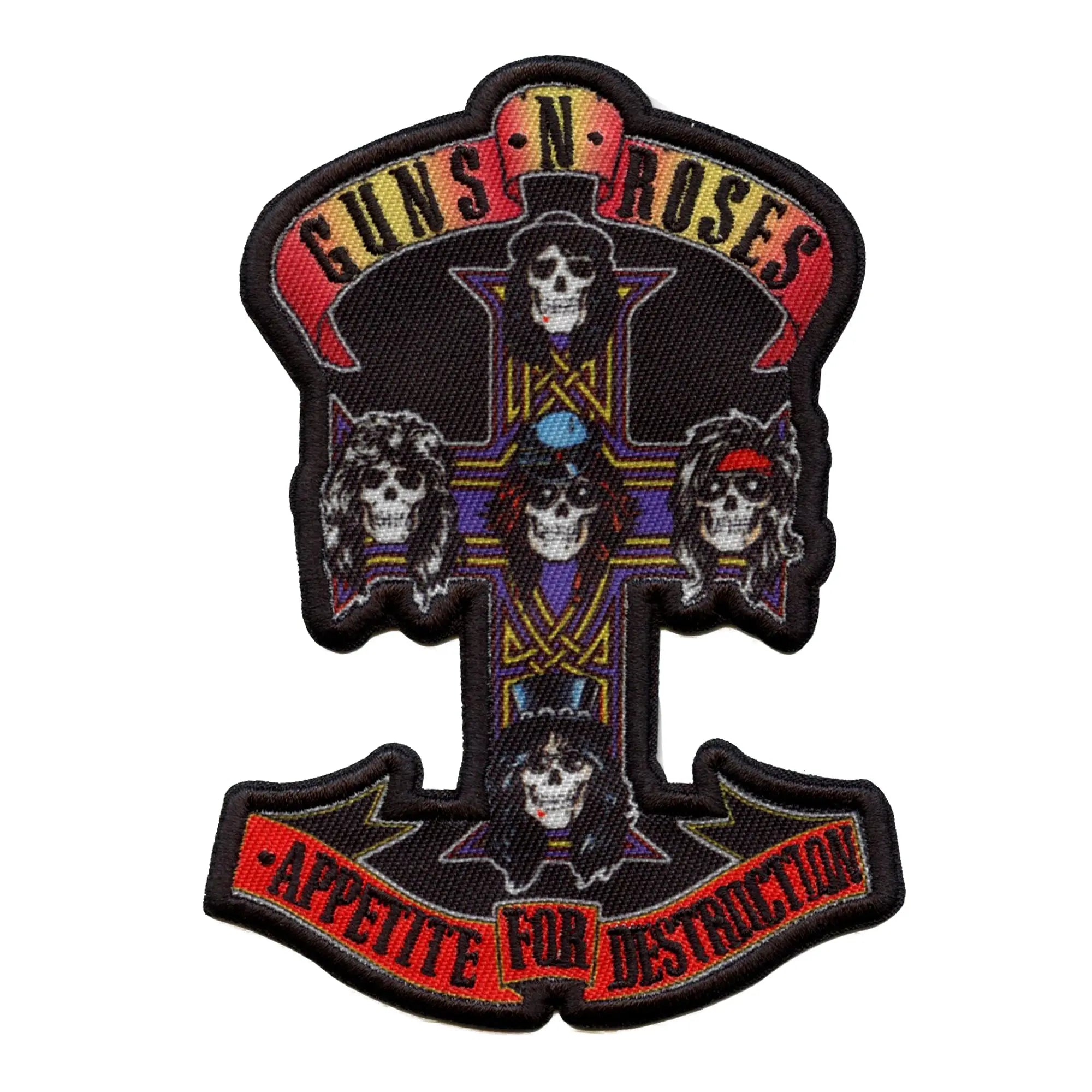 Guns N' Roses Cross Patch Appetite For Destruction Die Cut Sublimated Iron On