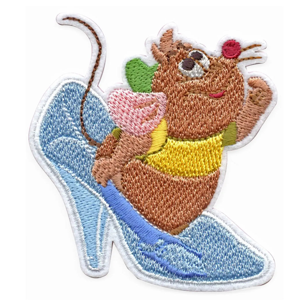 Official Cinderella Gus In Glass Slipper Embroidered Iron On Applique ...