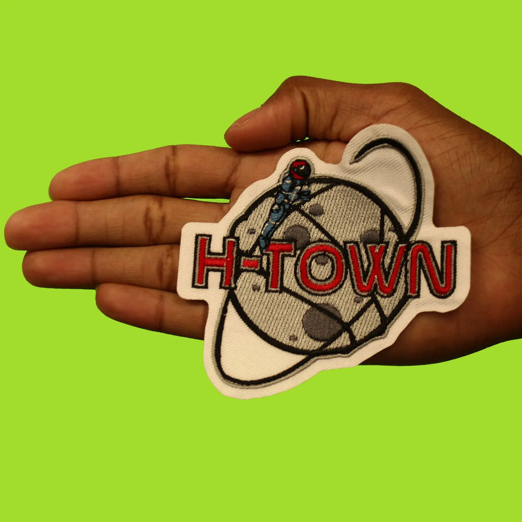 H-Town Astronaut Space Patch Houston Culture Adventure Embroidered Iron On