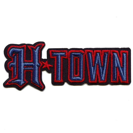 H-Town Sports Script Patch Houston Football Fan Embroidered Iron On