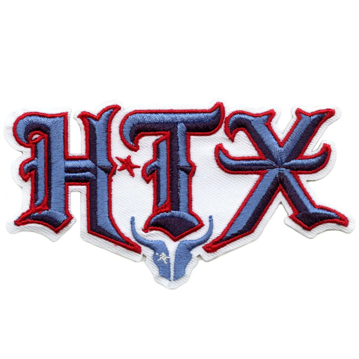 HTX Bull Columbia Blue Patch Football Team Fan Embroidered Iron On