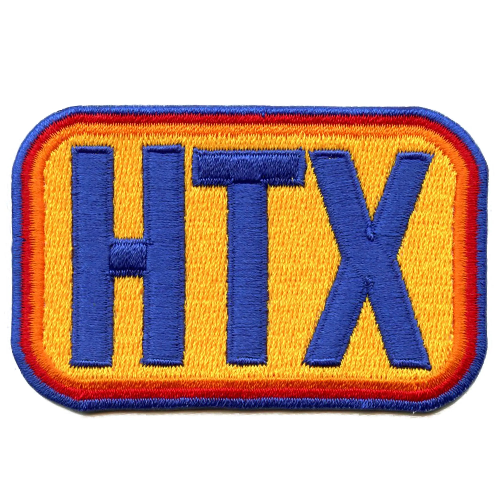 Patch HTX Houston Texas Retro Rainbow Logo Sport brodé thermocollant