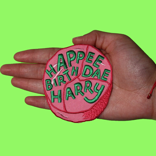 Harry Potter Movie Patch Happee Birthdae Cake Embroidered Iron On