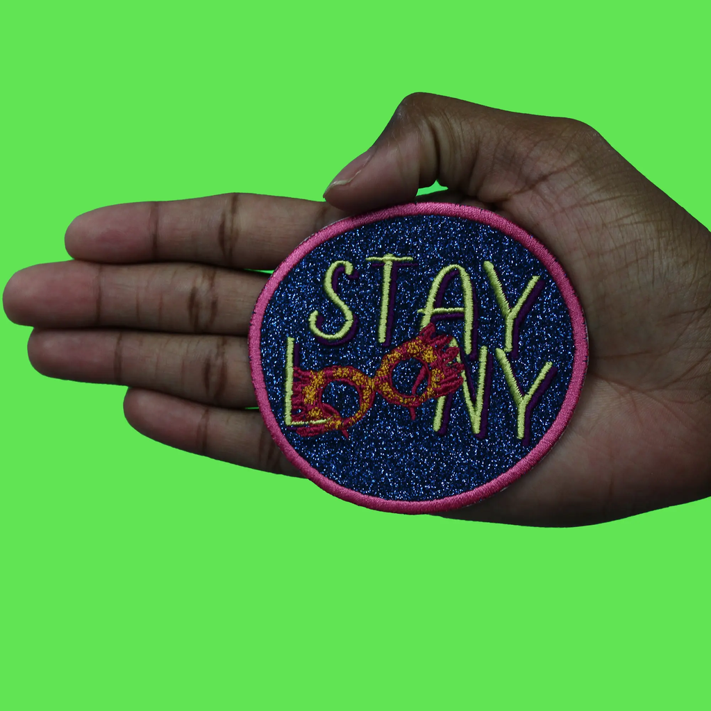 Wizard Whimsical Movie Patch Stay Looney GLasses  Embroidered Iron On