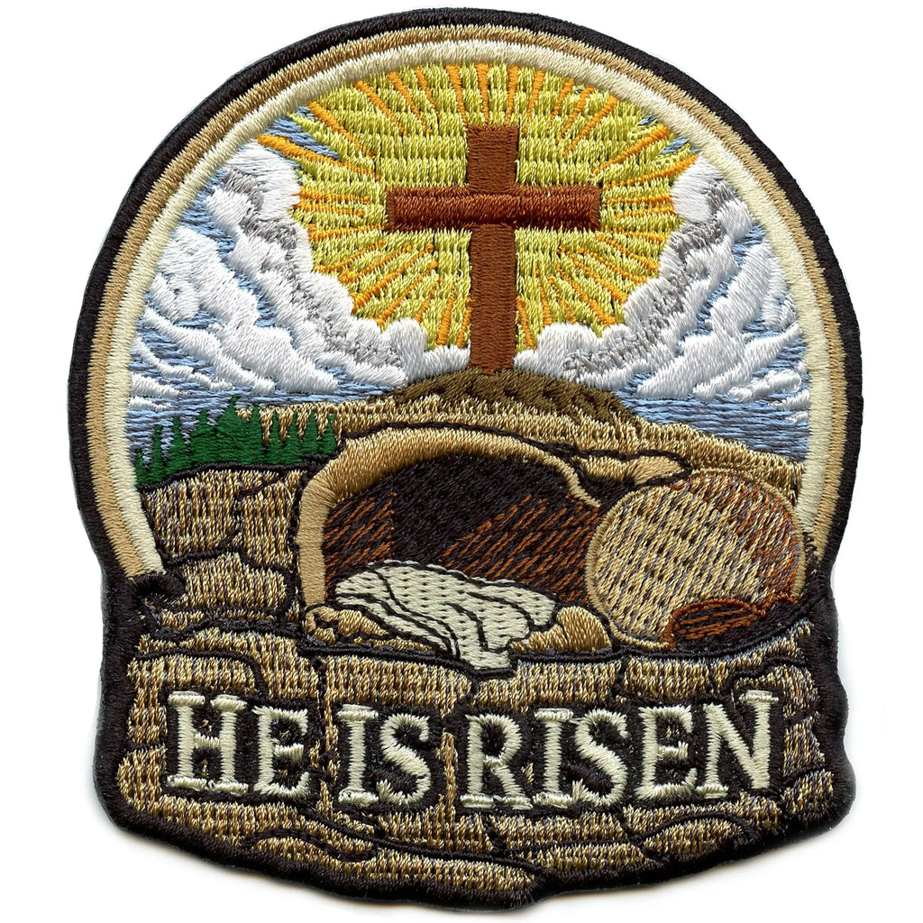 He Has Risen Patch Religious Jesus Easter Embroidered Iron On