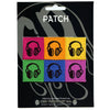 Headphone Color Blocks Patch Retro Music Lover Embroidered Iron On