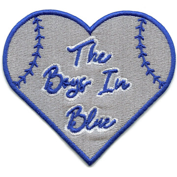 Heart Baseball Script Patch The Boys In Blue Embroidered Iron On