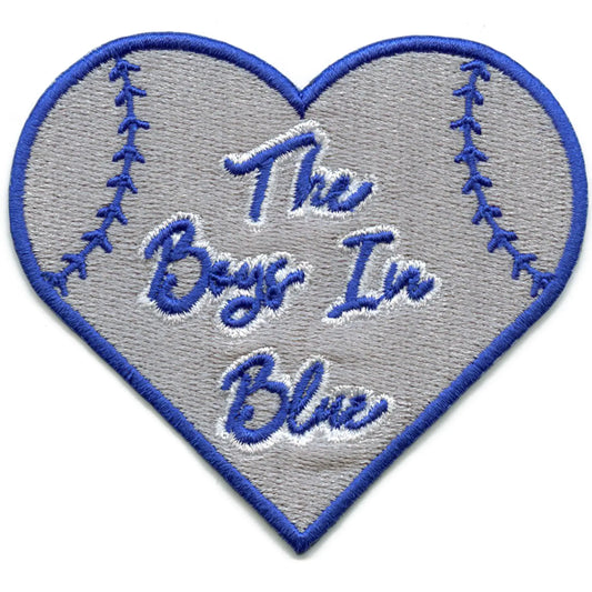 Heart Baseball Script Patch The Boys In Blue Embroidered Iron On