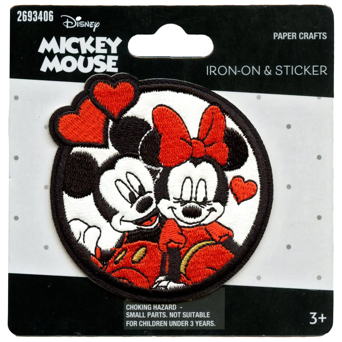 Heart Shape Hands Patch Mickey Mouse Cartoon Leather Embroidery Iron On