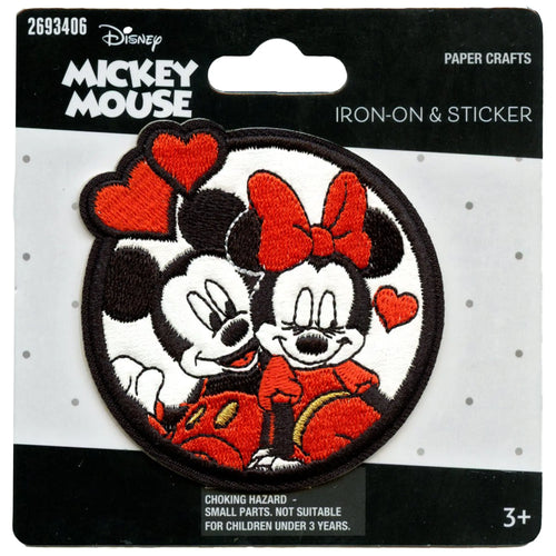 Heart Shape Hands Patch Mickey Mouse Cartoon Leather Embroidery Iron On