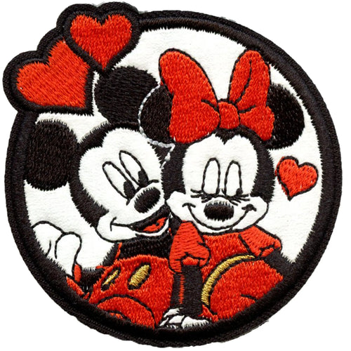Heart Shape Hands Patch Mickey Mouse Cartoon Leather Embroidery Iron On