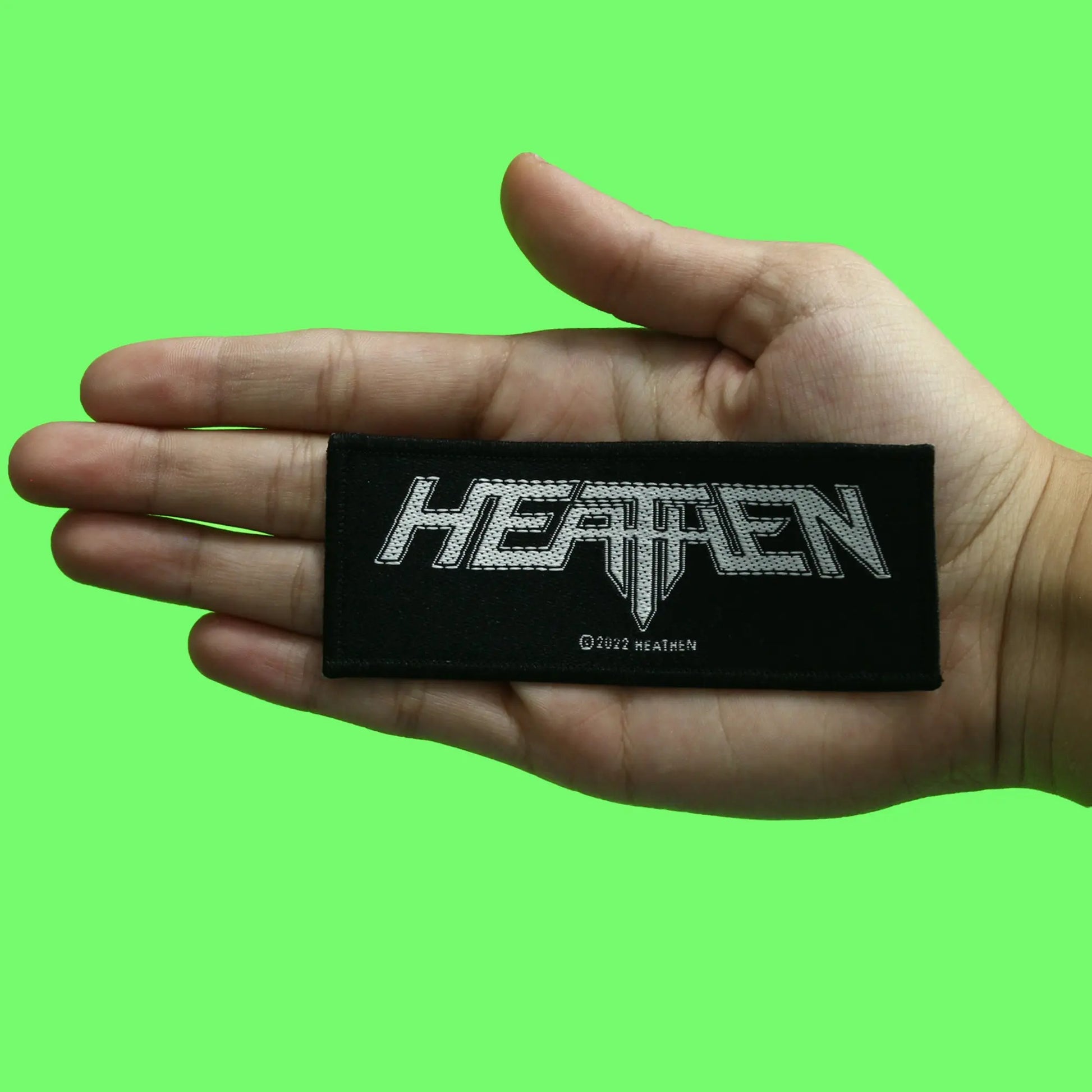 Heathen Rock Band Patch Strip Name Logo Woven Iron On