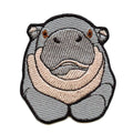Hippo Front Face Patch African Animal Mammal Embroidered Iron On Patch