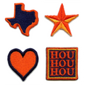 Houston HOU Heart Star 4 Pack Patch Mini Sports Texas Embroidered Iron On