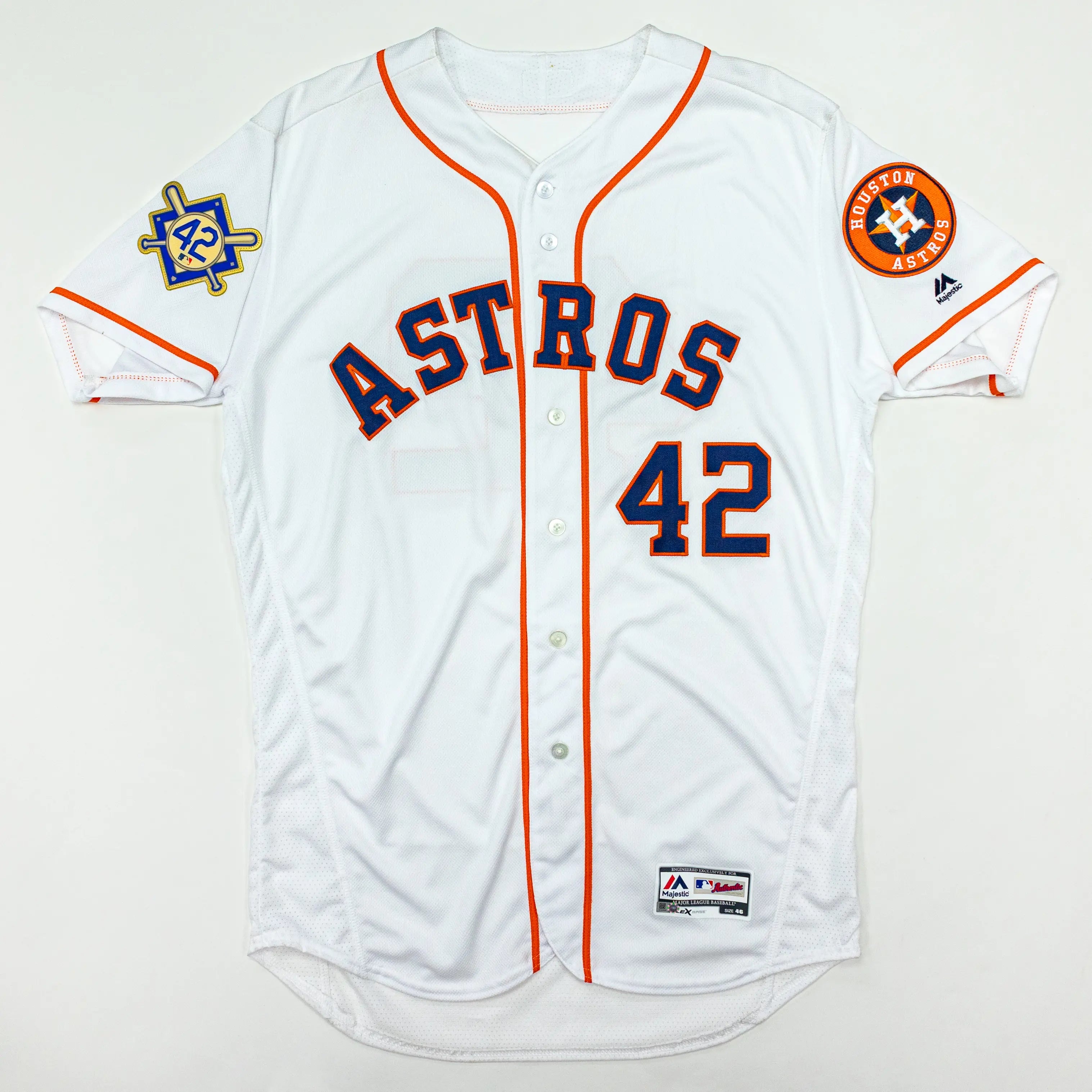 Houston Astros White Authentic Team Issued Jackie Robinson Day Jersey Size 46