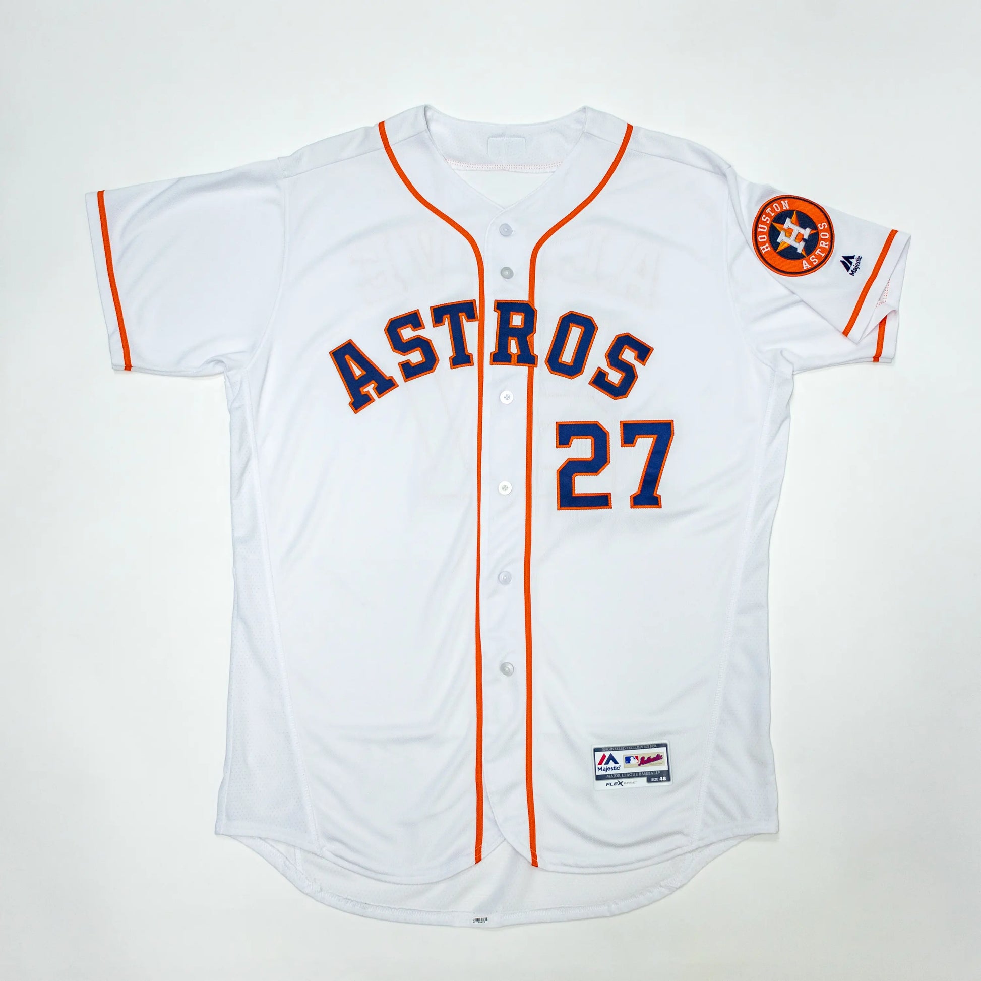 2019 Houston Astros White Authentic Team Issued Jose Altuve On field J Patch Collection