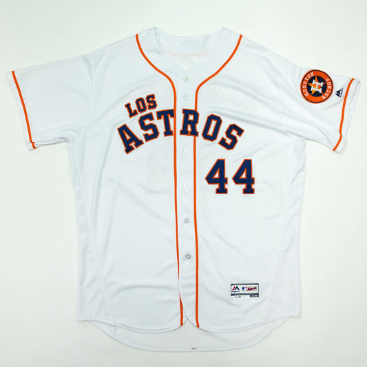 Houston Astros White Authentic Team Issued Relettered Yordan Alvarez 44 Los Astros Jersey