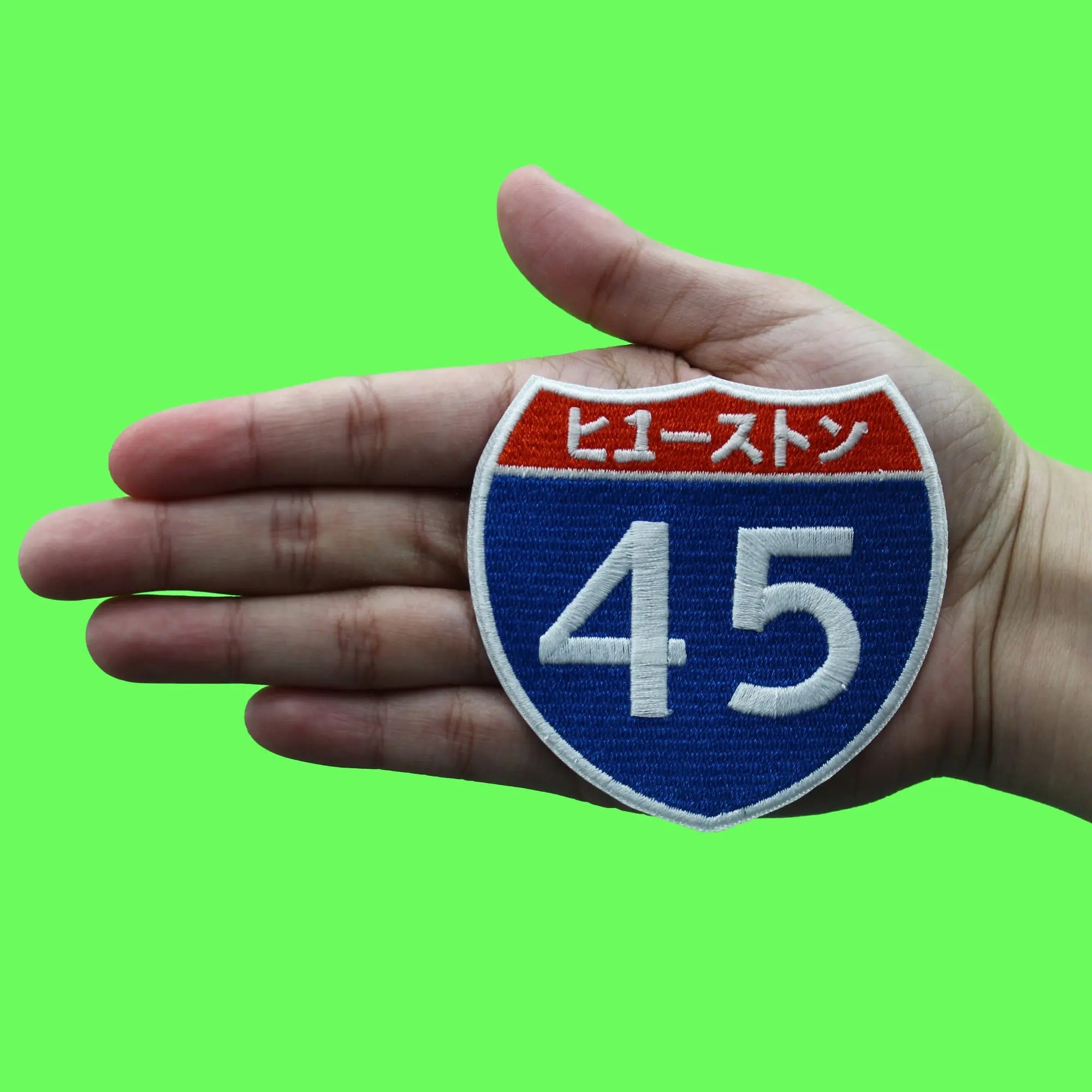 Houston Baseball I-45 Patch Japanese Interstate Sign Embroidered Iron on